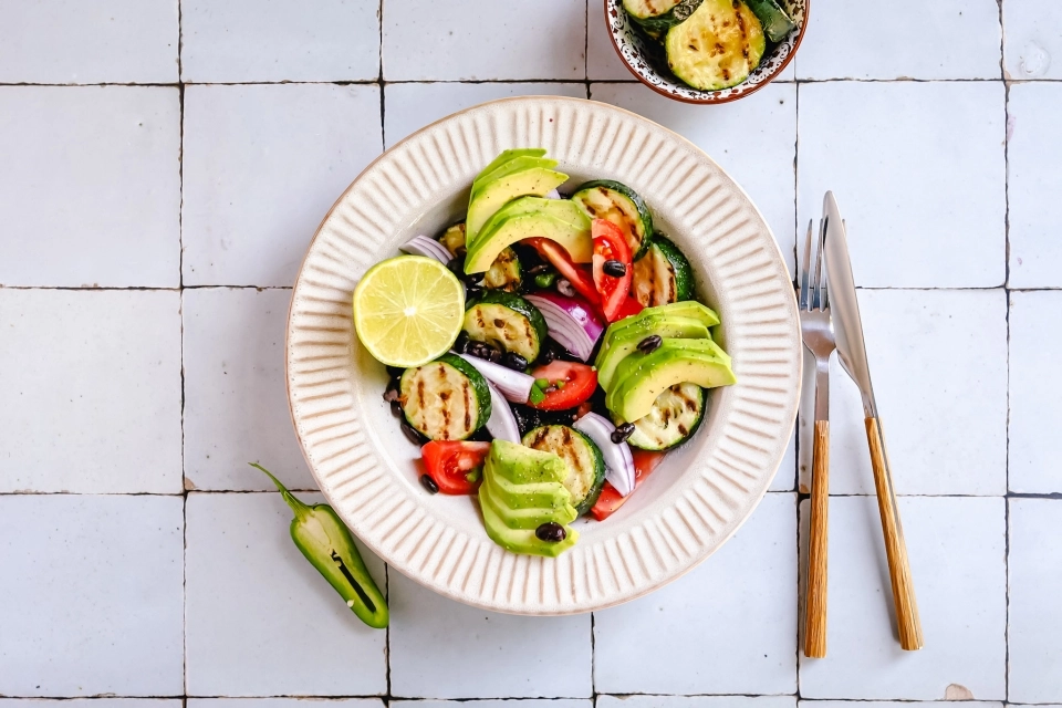 Mexican salad with jalapeño pepper