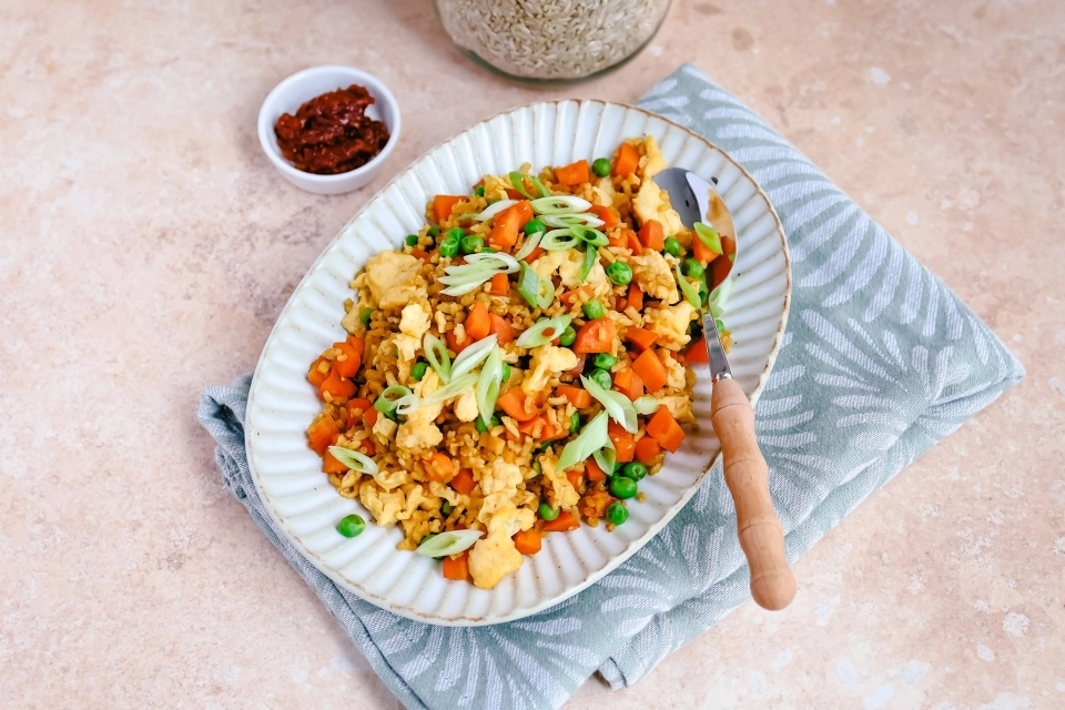 Scrambled egg fried rice