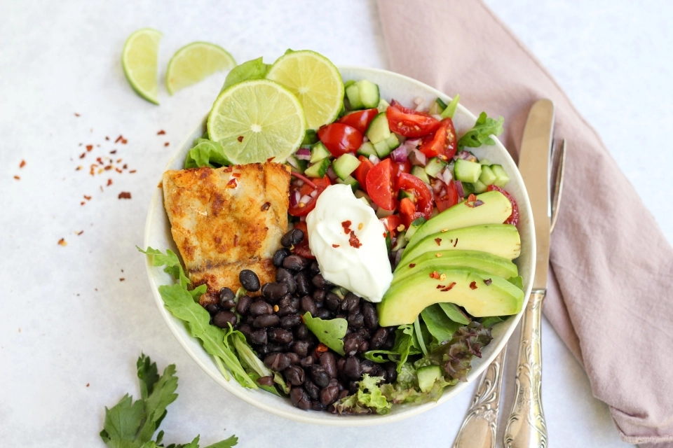 Mexican salad with cod