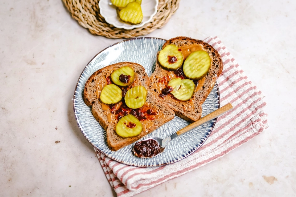 Peanut butter sandwich with pickle