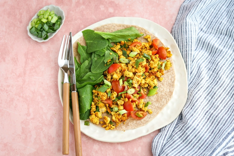 Wrap with tofu scramble