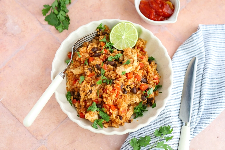 Salsa rice with black beans