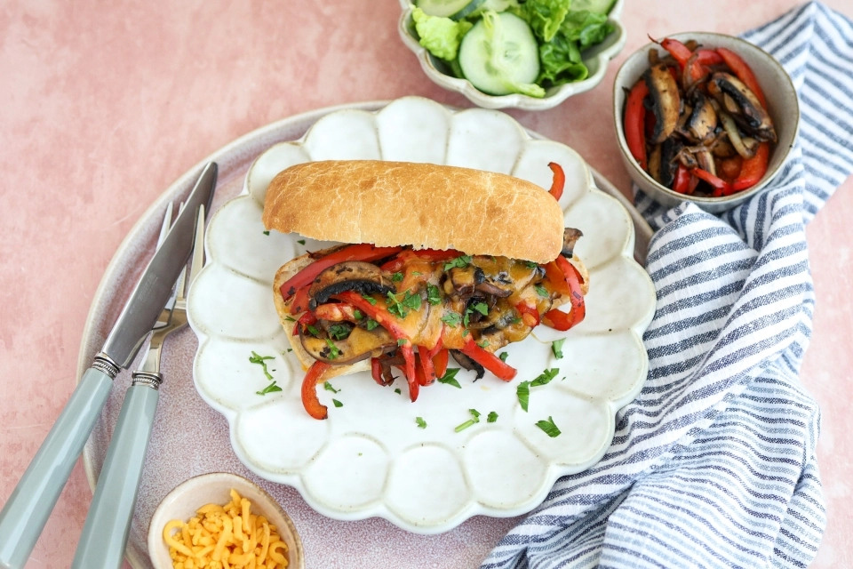 Philly cheesesteak with portobello