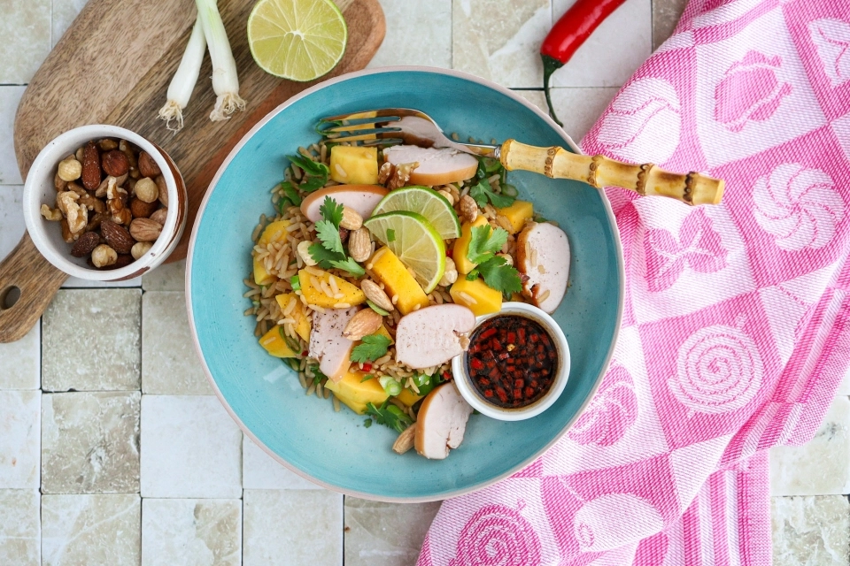 Asian Rice Salad with Grilled Chicken & Mango